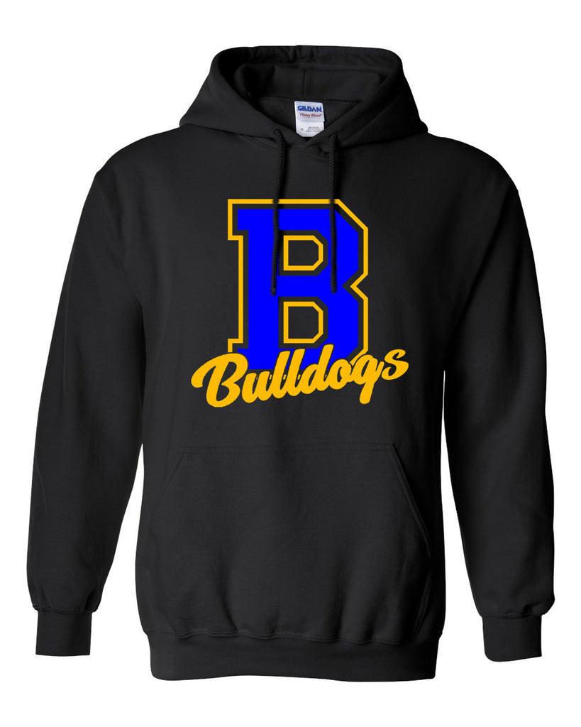 butler bulldogs black hoodie w/ butler "b" bulldogs design on front.