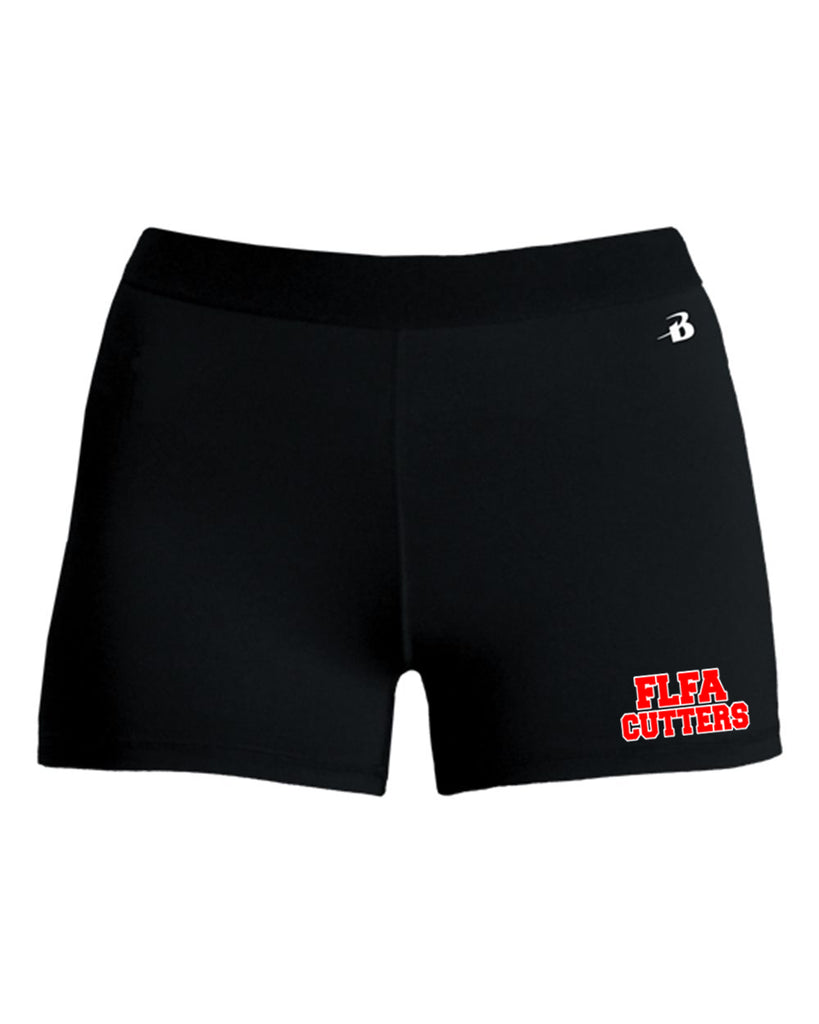 flfa black badger - pro-compression shorts - 2629 w/ flfa cutters on left leg.