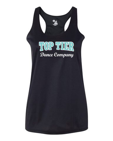 TOP TIER Dance Black Heather JERZEES - Women's Varsity Triblend V-Neck T-Shirt - 602WVR w/ Top Tier Dance Company Logo on Front