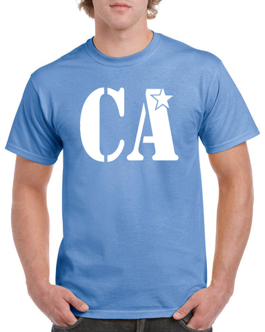 Cheer Army Black Short Sleeve Tee w/ Columbia Blue CA Logo on Front.