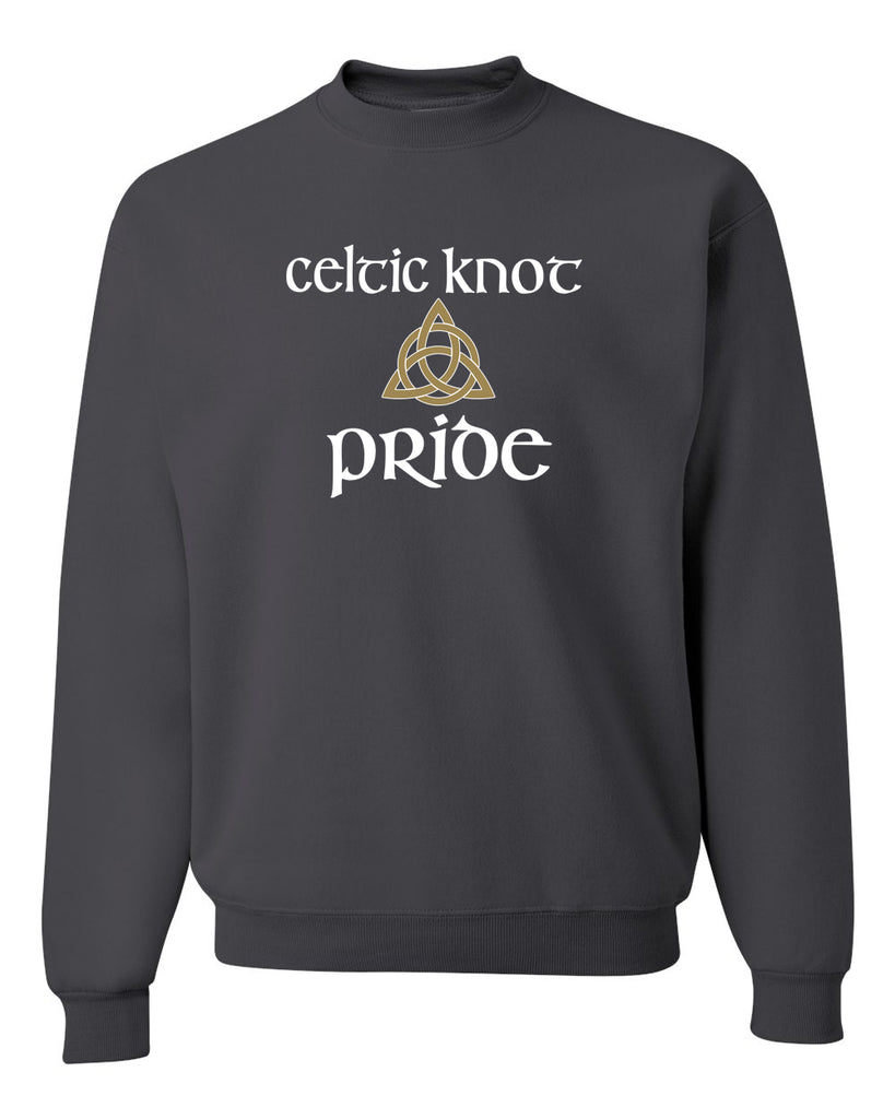 celtic knot charcoal jerzees - nublend® crewneck sweatshirt - 562mr w/ full color celtic pride design on front