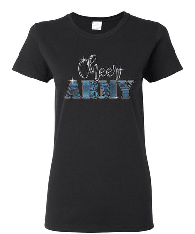 Cheer Dad Black Short Sleeve Tee w/ White Cheer Dad Scan Here Design on Front.