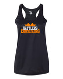 Ringwood Rattlers Black B-Core Racerback Performance Tank w/ 2 Color Rattlers Cheerleading Bow Design on Front