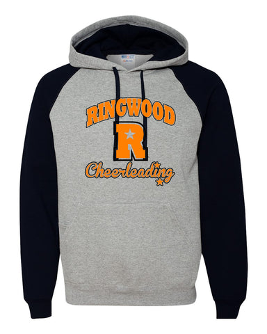 Ringwood Rattlers Black JERZEES - NuBlend® Hooded Sweatshirt - 996MR w/ 2 Color Cheerleading Design on Front