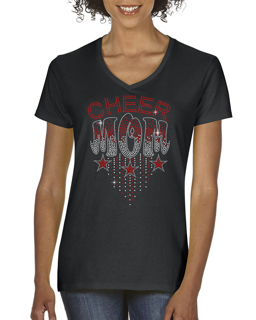 cheer mom ombre 549 spangle bling design shirt