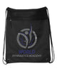 World Gymnastics Black Coast to Coast Drawstring Backpack - 2562 w/ Spangle Design on Front.