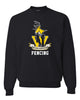 West Milford Fencing Black Crewneck Sweatshirt w/ Large Ribbon Design on Front.