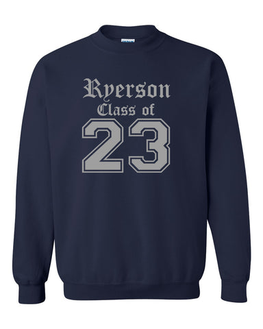 Ryerson Middle School Navy Short Sleeve Tee w/ Class of (YOUR YEAR) V2 Design on Front