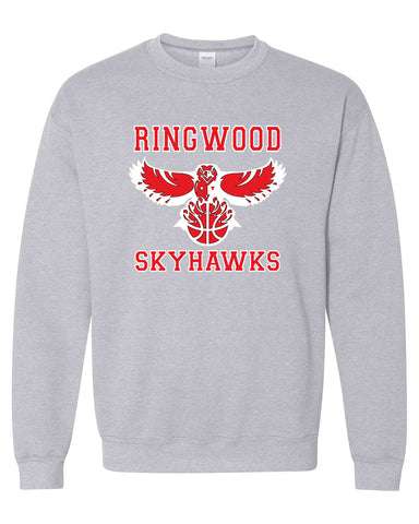Ringwood Skyhawks Sport Gray Heavy Blend™ Hooded Sweatshirt - 18500 w/ Skyhawks Logo on Front