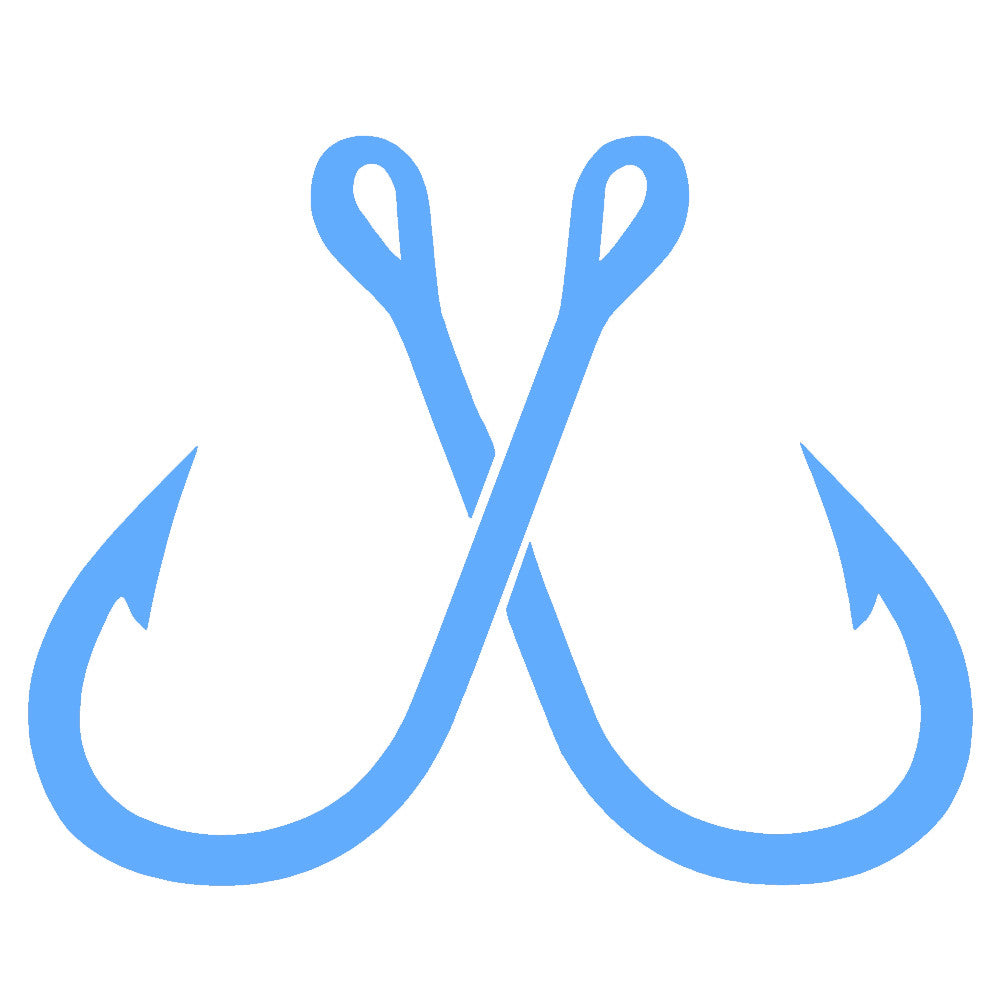 Crossed Fish Hooks Single Color Transfer Type Decal – StickerDad & ShirtMama