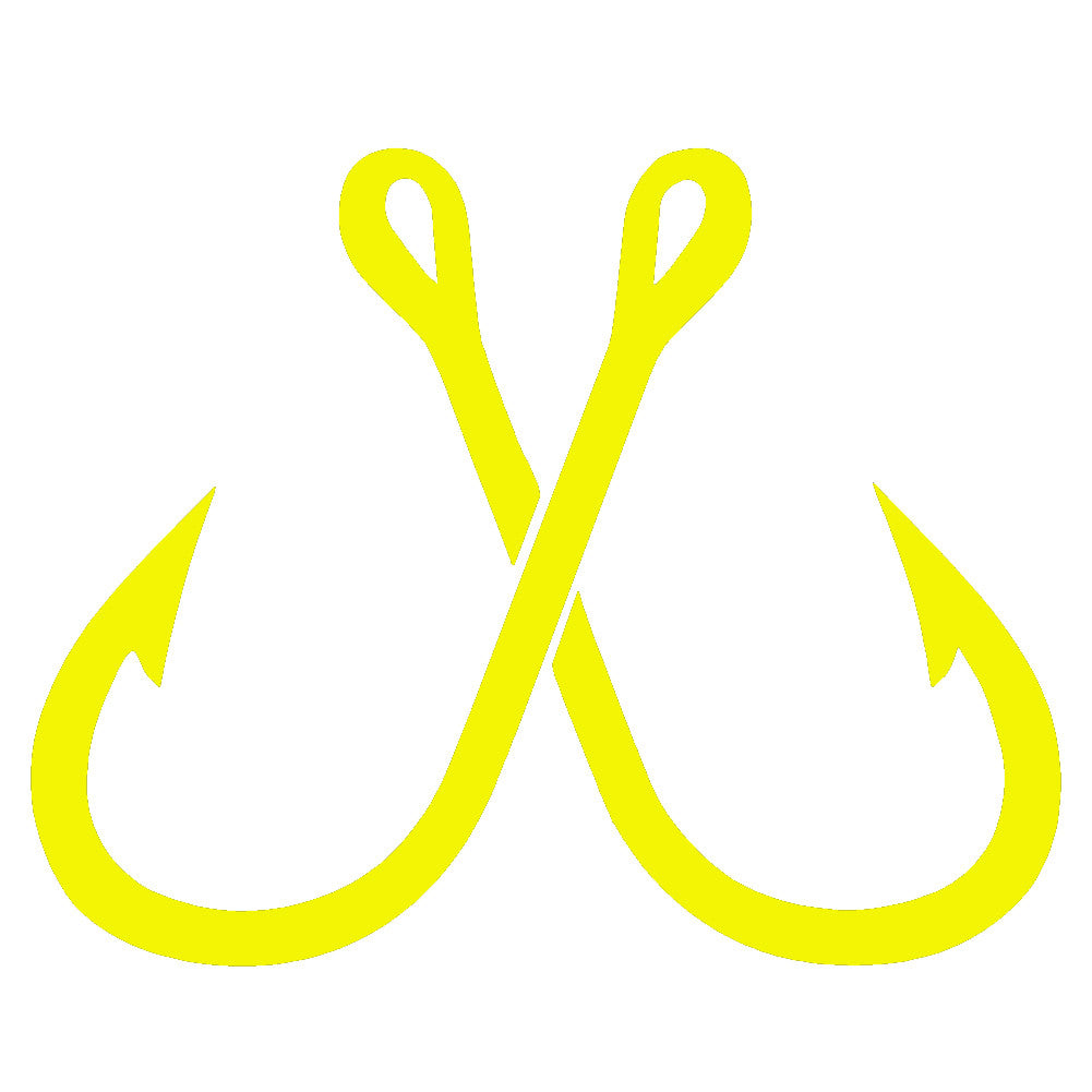 crossed fishing hooks svg Crossed Fish Hooks Single Color Transfer Type Decal – StickerDad & ShirtMama