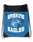 erskine school royal coast to coast drawstring backpack - 2562 - w/ white logo design 1 on front.