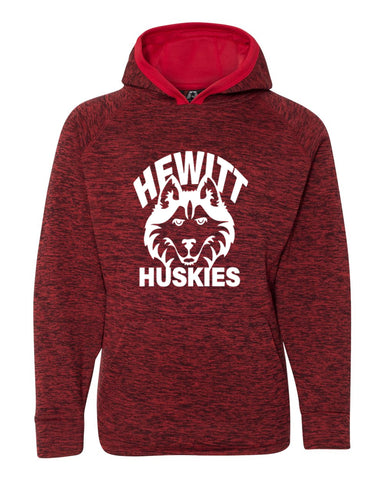 Hewitt Huskies Red Long Sleeve Tee w/ Logo Design 1 on Front