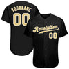 wmcc custom black vegas gold-white authentic baseball jersey w/ teamname: revolution