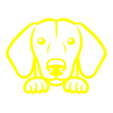 dachshund dog peeking v1 single color transfer type decal