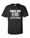 tdc - black short sleeve tee w/ dance dad scan on front.