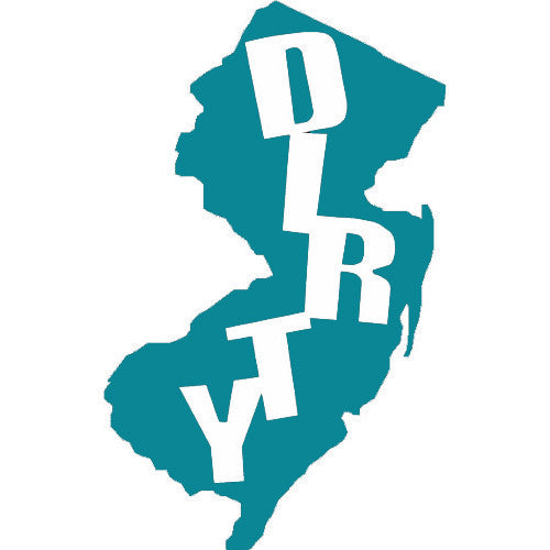 dirty jersey state silhouette single color transfer type decal
