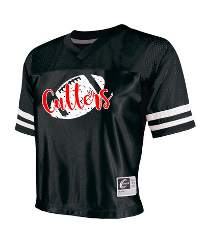 FLFA Black Chasse All In Jersey w/ FLFA Cutters CHEER Logo in SPANGLE on Front