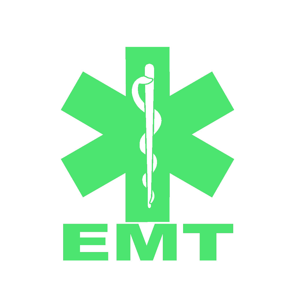 emt star of life single color transfer type decal