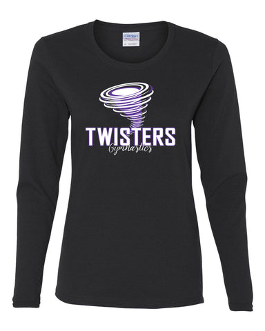 Twisters Black Ladies Zoe Tonal Heather Full Zip Hoodie w/ 2 Color EMBROIDERED F5 Design on Front Left Chest