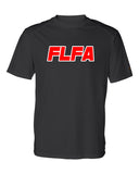 flfa black badger - b-core sport performance t-shirt - 4120  w/ flfa (text) logo on front
