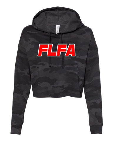 FLFA Black AS Ladies Hooded Low Key Pullover w/ FLFA (text) Logo on Front
