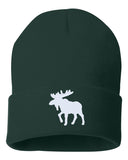 moose embroidered cuffed beanie hat