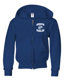 erskine eagles royal heavy blend™ full-zip hooded sweatshirt - 18600 w/ embroidered logo.