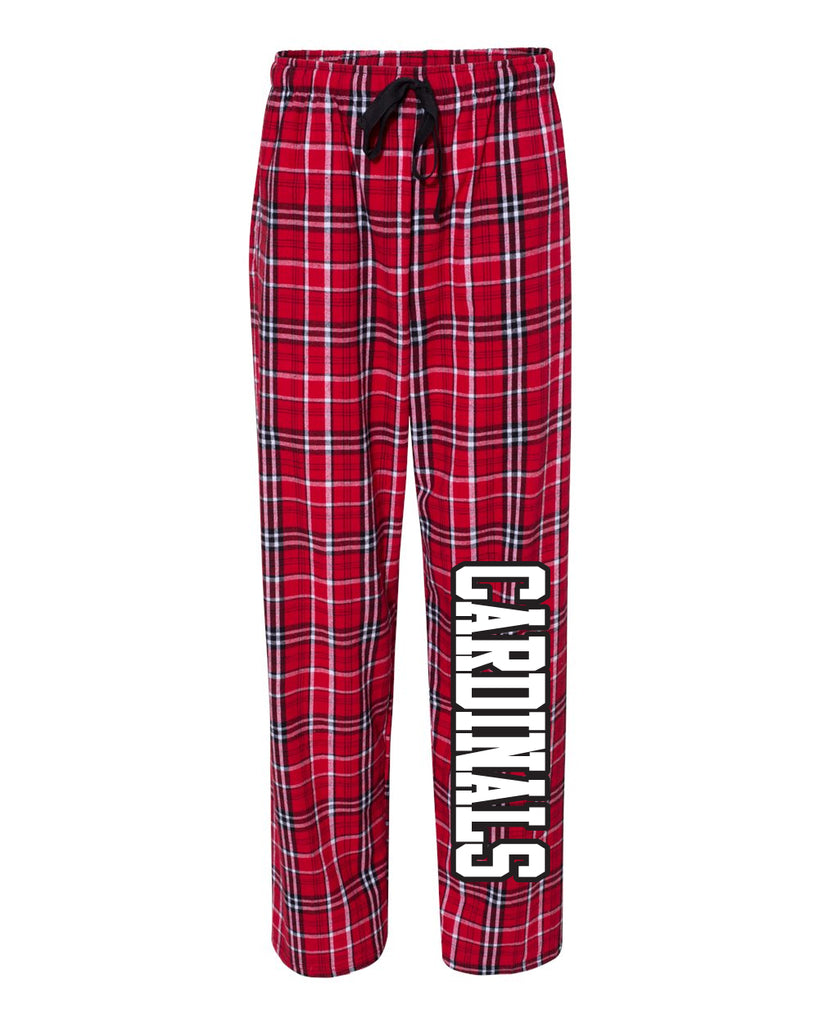 westwood cardinals flannel pants with pockets - f20 w/ cardinals down left leg