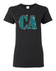 cheer army black short sleeve tee w/ spangle ca logo on front.