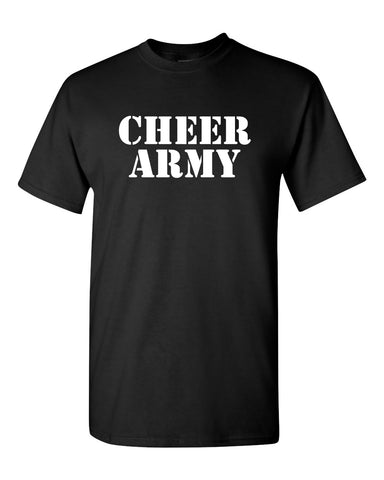 Cheer Army Black Sports Bra w/ White ARMY Logo on Front. – StickerDad &  ShirtMama