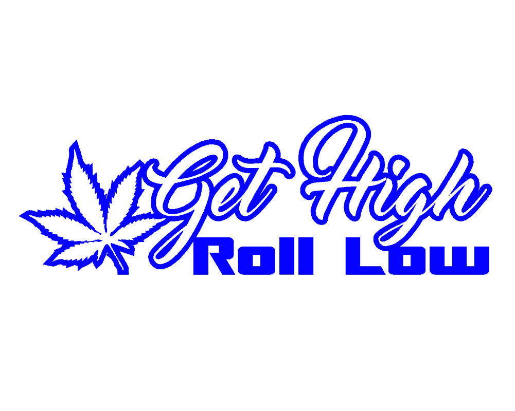 get high roll low v1 single color transfer type decal 7" / blue