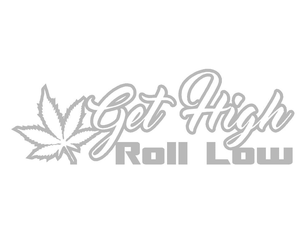 get high roll low v1 single color transfer type decal 7" / silver