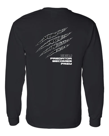 CCU Black Shirt w/ CCU Spider Logo in 2 Color Print on Back & Optional Designs on Front & Arm