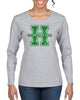 hopatcong long sleeve tee w/ large front logo in glitter.