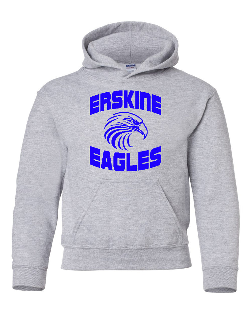 erskine school sport gray heavy blend™ hooded sweatshirt - 18500 w/ logo design 1 on front