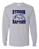 Ryerson School Sport Gray Long Sleeve Tee w/ Logo Design 1 on Front