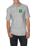 hopatcong polo style short sleeve tee w/ small chest logo graphic transfer design shirt