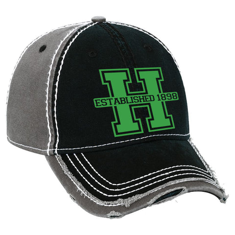 Hopatcong Gray Ringer Stripe Crew Shirt w/ Hopatcong "H" Logo Design on Front.
