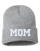 mom embroidered cuffed beanie hat