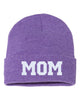 mom embroidered cuffed beanie hat