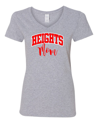 Heights White Short Sleeve Tee w/ Heights Pride Design in Red on Front.