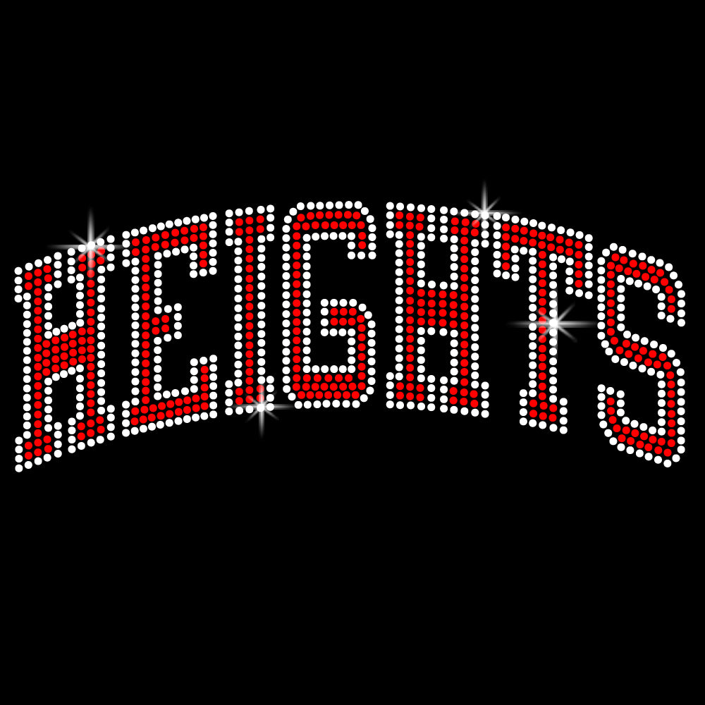 heights black short sleeve tee w/ heights arc design in spangle on front.