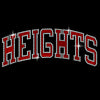 heights black short sleeve tee w/ heights arc design in spangle on front.