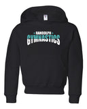 Randolph Gymnastics Black Hoodie w/ Logo Design V2 on Front