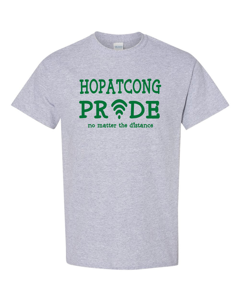 hopatcong short sleeve tee w/ hopatcong pride design on front.