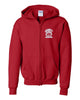 hewitt huskiess red heavy blend™ full-zip hooded sweatshirt - 18600 w/ embroidered logo.