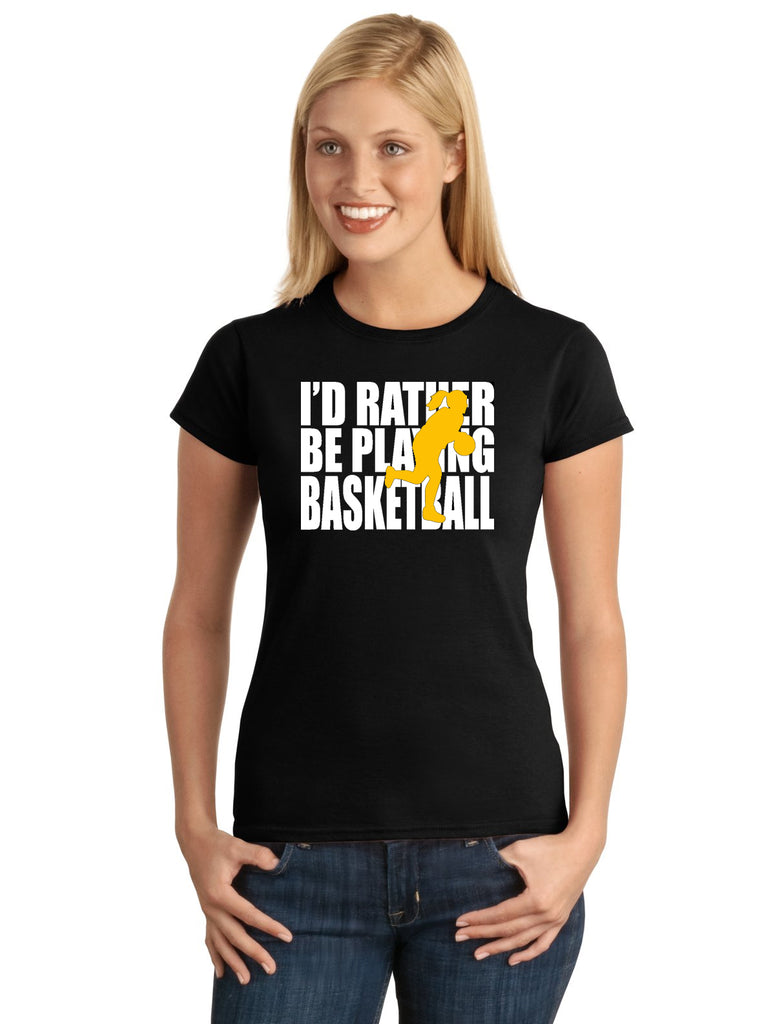 i'd rather be playing basketball (girl) v1 graphic transfer design shirt