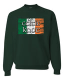 celtic knot forest green jerzees - nublend® crewneck sweatshirt - 562mr w/ full color flag design on front