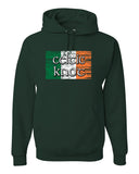 celtic knot forest green jerzees - nublend® hooded sweatshirt - 996mr w/ full color flag design on front